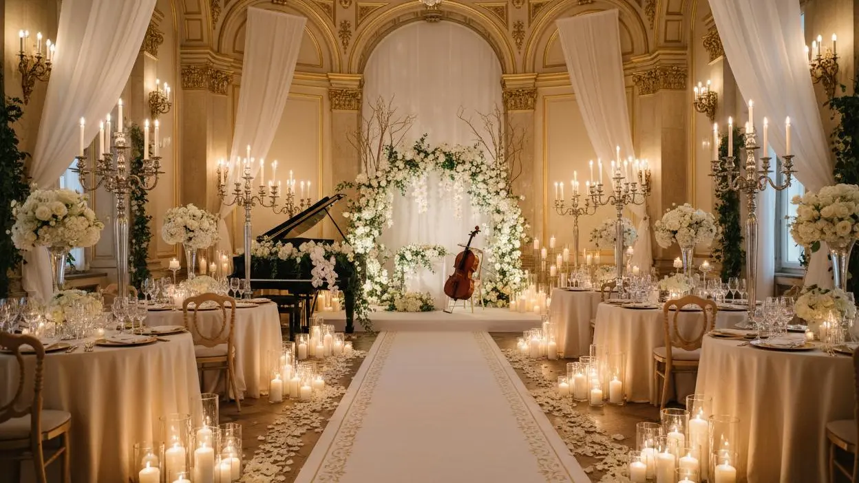 Elegante Hochzeitslocation mit Flügel und Cello