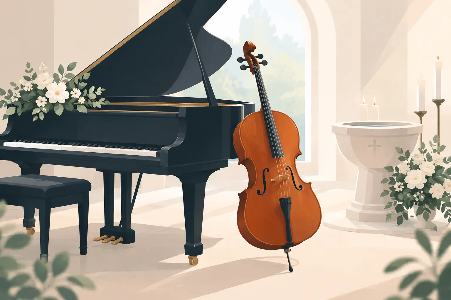 Scegliere la musica di violoncello per un battesimo con stile