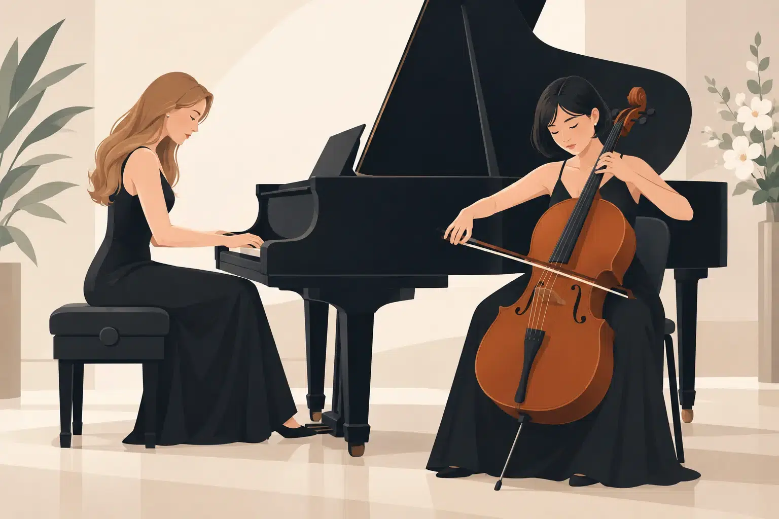 Klavier Cello Repertoire Übersicht für Events